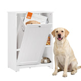 Hestiamo Tilt-Out Dog Food Storage Cabinet, Multi Size, White