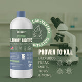 BugOut! Laundry Additive – Natural Detergent Booster for Bed Bug, Mite, Flea, Tick & Carpet Beetle Treatment | Plant-Based Killer, Made with Fabric-Safe Soap | Works in Hot and Cold Wash (32 Oz)