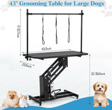 Garvee 43.3" Hydraulic Dog Grooming Table with Max 350 LBS Loading Capacity