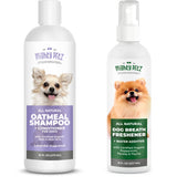Mighty Petz 2-in-1 Oatmeal Dog Shampoo and Conditioner + 2-in-1 Dog Breath Freshener Spray & Water Additive Bundle