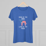 Women’s Patriotic Dog T-Shirt – American Flag Dog Graphic Tee