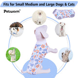 PetWarm Dog Spay Recovery Suit, Onesies for Dogs, Surgery Suit for Dogs Female After Spayed, Dog Cone Alternative After Surgery, Flower Pattern, Orange, XS