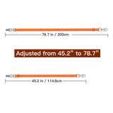 MIYABALA Cross Ties for Horse,Heavy Duty Nylon Trailer Tie with Strong Panic Snap and Bull Snap,Adjustable Length from 45.2" to 78.7",Professional Horse Supplies（Orange）