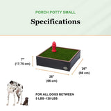 Porch Potty Artificial Grass Potty Pads for Dogs - Small Size 16x16x6 Reusable Potty Training Pad - Washable Pee Pads for Dogs - Unique Design - Instant Drainage -Quick Absorb - 2x2 Feet Grass Size