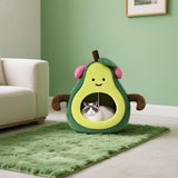 MOYMO Cute Cat Beds for Indoor Cats, Small Dog Beds, Soft Washable Pet Beds for Kitten and Puppy, Funny Avocado Cat Cave Cat Toys, 19 Inches