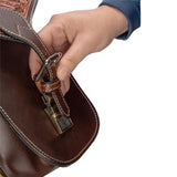 Schneiders Tooled Leather Trail Horn Bag | Durable Hand-Tooled Argentine Leather | Convenient Trail Storage for Essentials | Perfect for Western Saddles