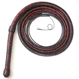 Bull Whip 10 Foot 16 Plaits Kangaroo Hide Leather Equestrian Bullwhip Leather Flexible Belly & Leather Flexible Bolster Inside Red & Black for Outdoor Sport