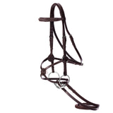 Equinavia Saga Adjustable Padded Fancy Stitched Figure 8 Bridle with Reins - Chocolate Brown - Horse