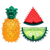 HomeSoGood 3Pcs Dog Cooling Chew Toys,Cooling Teething Toy for Puppies,Summer Interactive Squeaky Toys,Small and Medium Pet Treat Training Tools,Watermelon Pineapple Fruits Shape Teething Toys