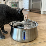 KittySpout Stainless Steel Cat Water Fountain Automatic Drinking Fountain, Quiet Circulating Water Bowl, Dishwasher Safe, Indoor Pet Fountain for Hydrated Healthy Cats (Stainless Steel, 4L Corded)