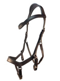 Bello-Equine Pressure Relief Comfort Ergonomic Horse Bridle Havana Brown | Ergonomic | Comfortable | Durable (Bridle + Leather Reins, Full/Horse)