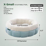 BALANCE Cat Beds for Indoor Cats, Washable Round Cat Bed, Cute Kitten Bed with Anti-Slip Bottom for Kitty and Puppy, 18 Inches, Dream Blue