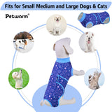 PetWarm Dog Suit for Surgery Recovery, Dog Recovery Suit for Female Spay, Protective Bodysuit with Abdominal Coverage, Anti-Lick Comfortable Onesie for Small to Large Dogs, Galaxy Pattern, Purple, M