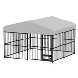 Dog Kennel Outdoor 10x10x6 FT Heavy-Duty Metal Outside Dog Playpen with Waterproof Cover for Large & Medium Dogs, Secure Lock & Easy Assembly