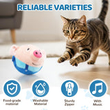 FANSUIT Interactive Dog Toys, 2025 Upgrade Active Moving Pet Plush Toy, Moving Interactive Squeaky Toy, Pig Plush Sound Electronic Dogs Toy Pets Balls (Red Pig)