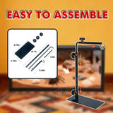 GVWRATW 16.6-31 inch Reptile Lamp Stand, Adjustable Domes Heat Lamp Metal Bracket Floor Light Holder for Reptile Terrarium Lighting Heating Light and Dome lampshade.