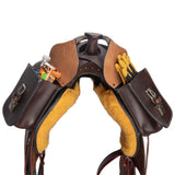 Schneiders Tooled Leather Trail Horn Bag | Durable Hand-Tooled Argentine Leather | Convenient Trail Storage for Essentials | Perfect for Western Saddles