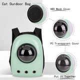 MYKOMI Pet Travel Carrier, Cat Dog Dome Space Capsule Bubble Backpack, Portable Waterproof Breathable Knapsack for Hiking, Traveling (Green 1)