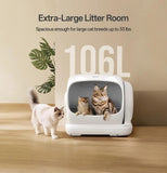 UBPET Self Cleaning Cat Litter Box, XXXL Automatic Litter Box for Multiple Cats, Weight Sensors Safety Protection, Smart APP Control, Odor Control, Works with Clumping/Bentonite Litter (XX-Large)