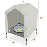 Heated Elevated Dog House for Small Dogs - with 9-Level Adjustable Heating Pad, Timer Function, Raised Off-Ground Design for Ventilation & Anti-Moisture, Keep Pets Warm in Winter Cold