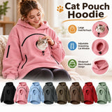 Pet Pouch Hoodie,Cat Hoodie with Pouch,Kangaroo Sweatshirt with Dog Pouch Side Zip Pocket Drop Shoulder Sweatshirt Big Size Front Dog & Cat Carrier Sweatshirts