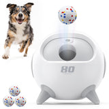 uahpet Automatic Ball Launcher for Dog with Obstacle Detection, 20ft-80ft Adjustable Distances Ball Thrower Launcher for Medium & Large Dogs with 3Balls (2.5 inches)