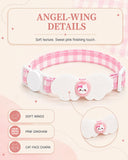 GoldTiger Angel Wing Cat Collar, Breakaway Adjustable 9.8-11.8 Inch Canvas Collar, Lightweight 0.26 oz Cute Cat Collar with Cat Charm for Cats, Kittens, and Small Pets (Red)