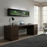 Aussie Aquariums 3.0 Wall Mounted Fish Tank Kit with LED Lighting, Built-in Filter System, Modern Space-Saving Design, Complete Accessories Set (Panoramic, Black)