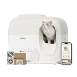 PetSnowy Self-Cleaning Automatic Cat Litter Box with Odor Control TiO2 System, Robot Litter Box with Auto-Packing, App Control, Large Cats & Multiple Cats (2026 Premium Version)