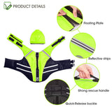 Mklhgty Dog Life Jacket, Reflective Dog Life Vest with Removable Neck Float & High Buoyancy for Swimming and Boating, Ripstop Pet Safety Swimsuit Rescue Handle for Small Medium Large Dogs