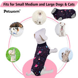 PetWarm Dog Surgical Recovery Suit, Recovery Suit for Female Male Dogs, Professional Pet Recovery Shirt Abdominal Wounds Bandages Prevent Licking Onesies for Dogs, Galaxy Pattern, Black, XS