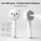 3-in-1 Pet Spray Hair Comb, Self-Cleaning Pet Grooming Brush, Anti-Static Cat Steamy Brush for Effective Hair Removal, Steamy Cat Brush Dogs Hair Grooming Brush Misting, LED, Bear Shape