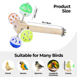 Matutinus Bird Stand Perch Toy with Rotating Balls, Bird Toys for Parakeets, Ideal for Parakeets, Cockatiels & Lovebirds (NOT for Too Small BIRDCAGES - Avoid Unwanted Returns)(1PCS)