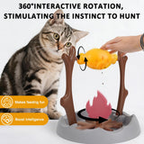 SZEE Cat Treat Puzzle Dispenser Toy, Cat Puzzle Feeder Toy for Slower Eating Training, Keeps Pets Busy & Prevents Overeating, Includes Small Interactive Toys to Boost Appeal (Campfire-Roast Shape)