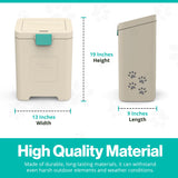 PawPail Pet Waste Station with Activated Carbon Filter and DualVent Odor Control - Outdoor Dog Poop Trash Can with 200 Dog Poop Bags - 19 Liter, Beige