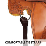 Schneiders Wyatt II Tooled All Around Saddle | Handcrafted Leather | Lightweight & Durable | Color Chestnut | Size 15