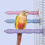 YOOSO WING Bird Perch Stand for Parrots – Natural Ceramic Grinding Stick for Beak & Claw Trimming Cage Accessory for Budgies Parakeets Cockatiels Conures Chew Toy with Abrasive Surface (Blue, 7.8Inch)