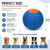 PETNOME Herding Ball for Dog,Inflatable 18 Inch Herding Calming Jumbo Ball for Medium Large Dog Horse Outside Training Push Chase & Roll Blue Orange
