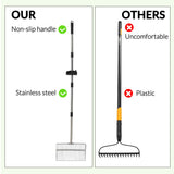 Garvee Chicken Poop Scooper Adjustable 24" to 72" Long Handle Chicken Coop Rake for Pet Waste Cleaning,Stainless Steel Handle Litter Scooper & Sifting Shovel for Chicken Coops
