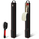 Dansydaisy Horse Tail Extension Bag and Double Side Pin and Bristle Comb Brush, Red and Black Fake Horse Tail Carry Bag for Storage