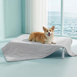 ZOMISIA Premium Cooling Blanket for Large Dogs - Q-MAX>0.5 Cold Breathable Washable Pet Mat, Travel Soft Dog Summer Essentials, Grey, 40"x50"