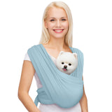 AnccoPlus Dog Carriers for Small Dogs, Front Facing Dog Sling Carrier, Hands Free Cat Carrier, Size Adjustable, Reducing Back Pain, Premium Cotton, Safe and Soft Dog Carrier (Regular, Baby Blue)