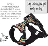 Lucky Love Dog Bundle - Medium No Pull Dog Harness & Adjustable Collar, in Stylish Hippie Pattern, Durable & Comfortable for Pet Dogs, Suitable for Puppies & Adult Dogs