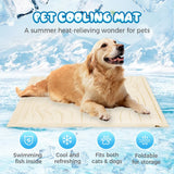 YAWOTA Dog Cooling Mat, 2026 Upgraded Pet Cooling Pad for Dogs Cats, No Water Needed, Ideal for Indoor Outdoor Use, Solid Gel Based Self, Portable Dog Cool Bed for Summer (Gray, Medium)