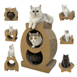 Lumizone Cat Scratcher Bed Lounge Cardboard Scratching Board for Indoor Cats Multi-Functional Freely Combine Scratch Pad Toy Durable Scratcher House
