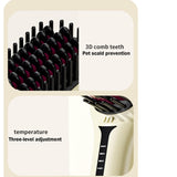 2-in-1 Electric Pet Grooming Brush with Coconut Oil Conditioner Spray, Professional Hair Styling Tool for Medium and Long Haired Dogs and Cats, Quick Hair Styling & Removing Loose Fur Knots