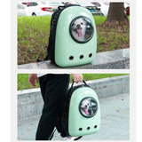 MYKOMI Pet Travel Carrier, Cat Dog Dome Space Capsule Bubble Backpack, Portable Waterproof Breathable Knapsack for Hiking, Traveling (Green 1)