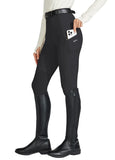Willit Women's Horse Riding Pants Knee-Patch Equestrian Breeches Horseback Schooling Tights Zipper Pockets Black XS