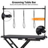 Upgraded 47” Electric Dog Grooming Table, 9"- 40" Height Adjustable Heavy Duty Electric Grooming Table with Anti Slip Tabletop, 3 Grooming Noose, for Dogs&Cats, Black