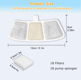 12 Pack PW04 3.5L Wireless Pet Fountain Filters for Hard Water, Reduces Limescale & Bad Taste, Compatible with Oneisall Cat Water Fountain Dispenser, Long Lasting Replacement Filter